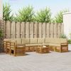 vidaXL Hoekbank Set 11 pcs Natuurlijk en Beige Massief Acaciahout