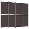 vidaXL Kamerscherm met 4 panelen 200x220 cm stof bruin