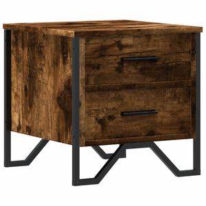 vidaXL Nachtkastje 40x41x40 cm bewerkt hout gerookt eikenkleurig