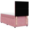 vidaXL Boxspring met matras fluweel roze 90x200 cm