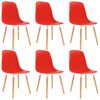 vidaXL Eettafelstoelen 6 pcs Rood 47 x 50,5 x 83 cm