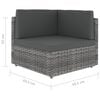 vidaXL 10-delige Loungeset poly rattan grijs