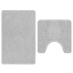 vidaXL Antislip Badmat Set 2 st Grijs 50 x 50 cm PP