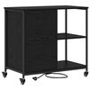 vidaXL Kast met Oplaadstation 76 x 41 x 72 cm Bewerkt hout Zwart eiken