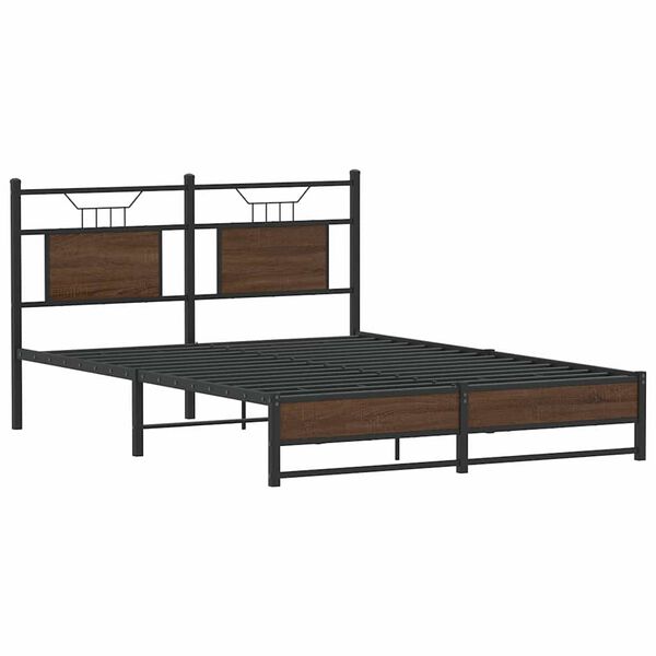 vidaXL Bedframe zonder matras bewerkt hout bruin eikenkleur 140x200 cm