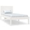 vidaXL Bedframe massief hout wit 75x190 cm