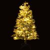 vidaXL Kerstboom met LED en dennenappels en sneeuw 150 cm PVC en PE