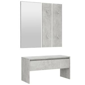 vidaXL Garderobe set bewerkt hout betongrijs