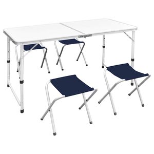vidaXL Campingset inklapbaar en verstelbaar 120x60 cm aluminium