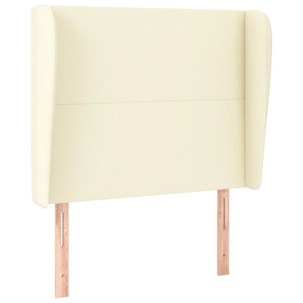 vidaXL Hoofdbord met randen 103x23x118/128 cm kunstleer cr&egrave;mekleurig