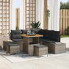 vidaXL Tuin Sofa Set met kussen 8 pcs Grijs Poly riet