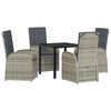 vidaXL Tuin eettafelset 5 st Grijs poly rattan