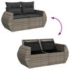vidaXL 9-delige Loungeset met kussens poly rattan grijs