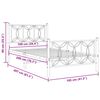 vidaXL Bedframe met hoofd- en voeteneinde metaal wit 100x200 cm