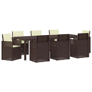 vidaXL Tuin eettafelset 9 st Bruin en cr&egrave;mekleurig PP