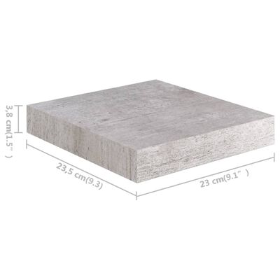 vidaXL Wandschappen 4 st zwevend 23x23,5x3,8 cm MDF betongrijs