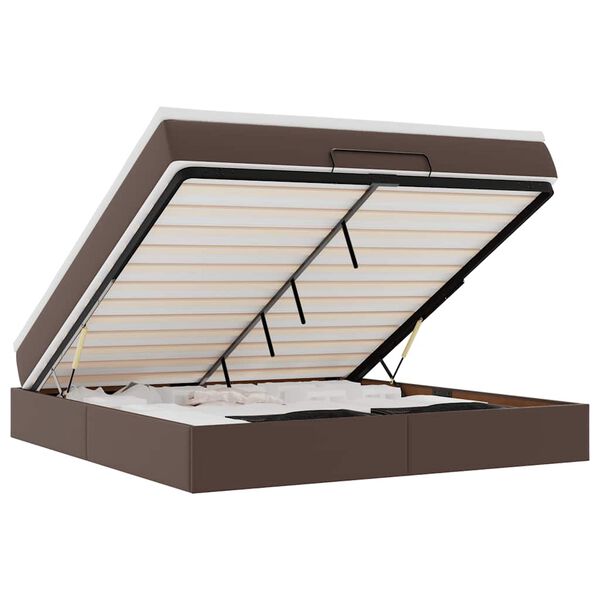 vidaXL Ottoman bed met matras 180x200cm kunstleer bruin
