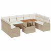vidaXL Tuin Sofa Set 10 st Beige Poly riet