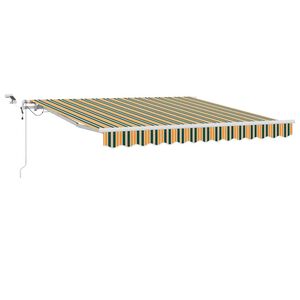 vidaXL Uitschuifbare luifel Groen en Geel 300 x 250 cm Polyester