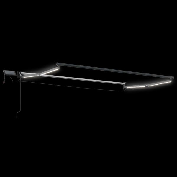 vidaXL Handbediende luifel met LED's Wit 3 x 2,5 m