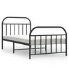 vidaXL Bedframe met hoofd- en voeteneinde metaal zwart 100x200 cm