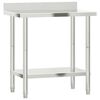 vidaXL Keukenwerktafel met spatscherm 82,5x55x93 cm roestvrij staal