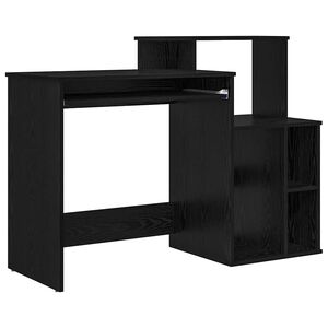 vidaXL Bureau Zwart Eiken 120,5 x 44 x 88,5 cm Bewerkt hout