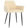 vidaXL Eetkamerstoelen 2 st fluweel cr&egrave;mekleurig