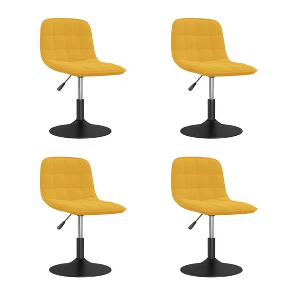vidaXL Eetkamerstoelen draaibaar 4 st fluweel mosterdgeel