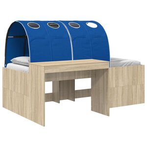 vidaXL Bed met Tunnel 3 st Artisian Eik en Blauw Bewerkt hout