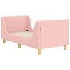 vidaXL Peuterbedframe met hoofdbord Roze 70 x 140 cm Boucl&eacute;