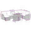 vidaXL 9-delige Loungeset met kussens poly rattan beige
