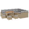 vidaXL Tuinbankenset 13 st 8-Aantal zitplaatsen Beige Poly riet