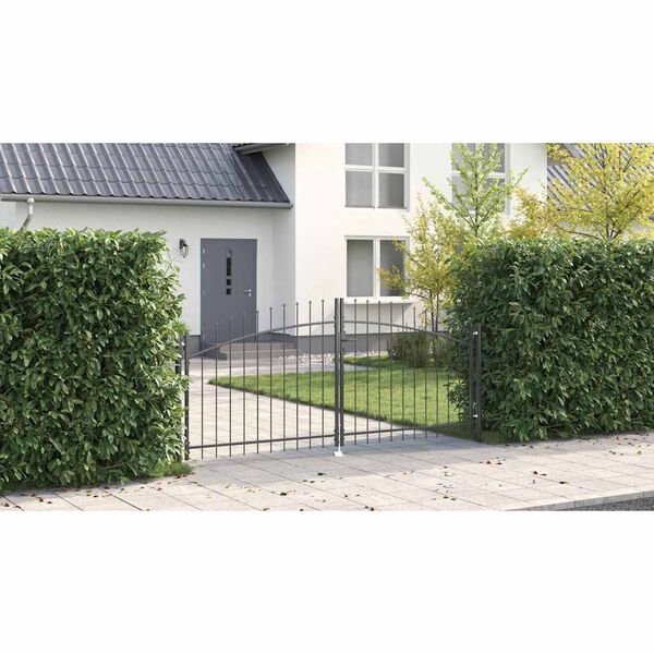 vidaXL Dubbele Poort met slot Grijs 299,5 x 174,5 cm Staal