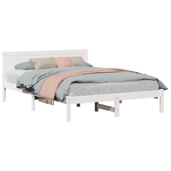 vidaXL Bedframe Wit 140 x 200 cm Massief grenenhout