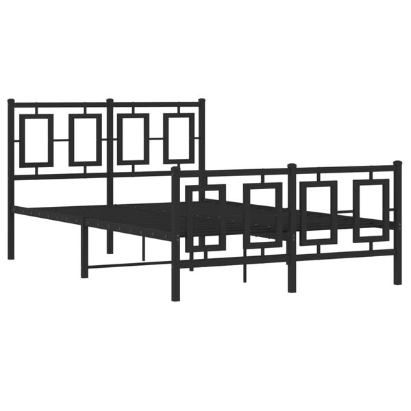 vidaXL Bedframe met hoofd- en voeteneinde metaal zwart 120x190 cm