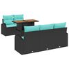 vidaXL Tuin Sofa Set 6 st Zwart Poly riet
