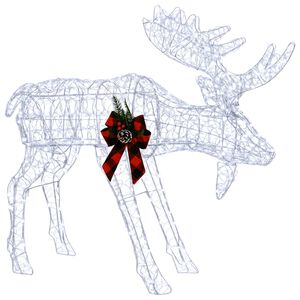 vidaXL Eland kerstdecoratie Wit 120 x 27 x 105 cm Acryl 170 LED's