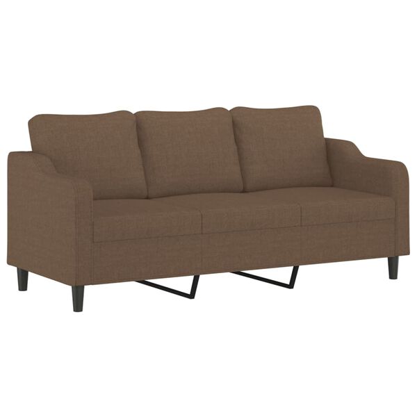 vidaXL 3-delige Loungeset met kussens stof bruin