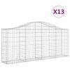 vidaXL Schanskorven 13 st gewelfd 200x30x80/100 cm ijzer