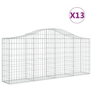 vidaXL Schanskorven 13 st gewelfd 200x30x80/100 cm ijzer