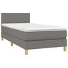 vidaXL Boxspring met matras en LED stof donkergrijs 80x200 cm