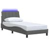vidaXL Bedframe zonder matras "Hanko" 90x200 cm stof donkergrijs