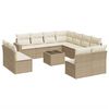 vidaXL 12-delige Loungeset met kussens poly rattan beige