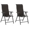 vidaXL Tuinstoelen 2 st inklapbaar poly rattan zwarte koffiekleur