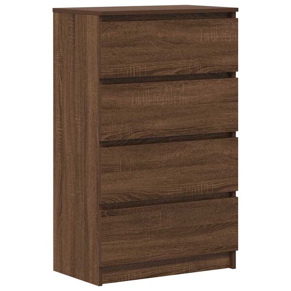 vidaXL Dressoir 60x35x98,5 cm bewerkt hout bruin eikenkleur