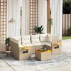 vidaXL 7-delige Loungeset met kussens poly rattan beige