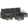 vidaXL Tuinbankenset 7 pcs Grijs poly rattan