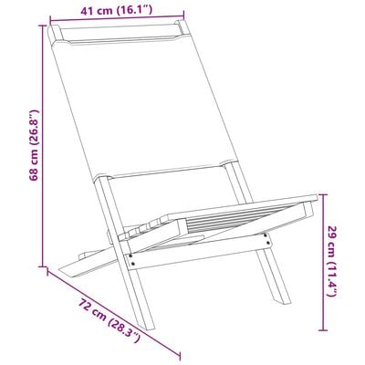 vidaXL Tuinstoelen 2 st inklapbaar acaciahout en stof crèmewit