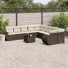 vidaXL 11-delige Loungeset met kussens poly rattan bruin